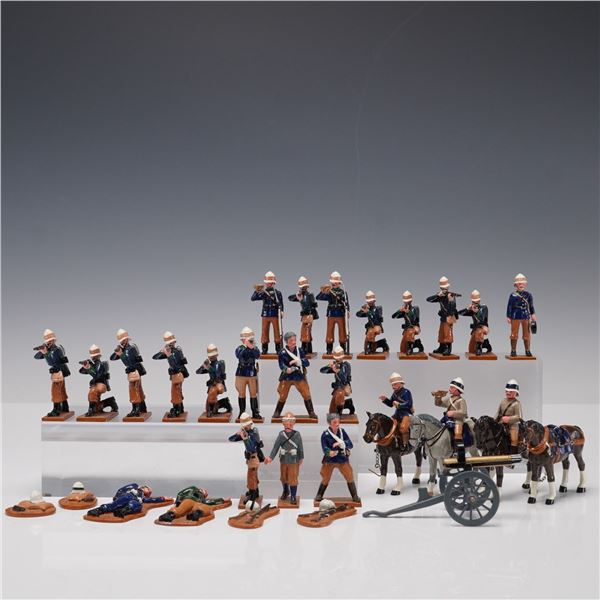 30pc El Templario Metal British Colonial Infantry Set with Horses Figures