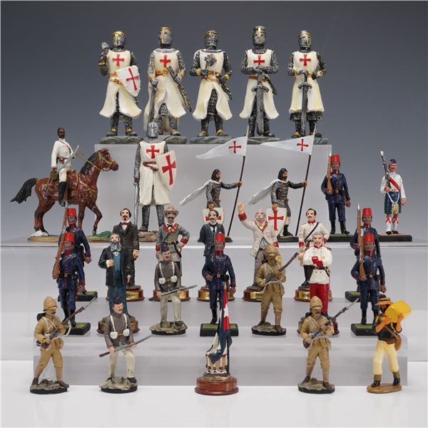30pc Spanish Metal Military Toy Soldier Figurines