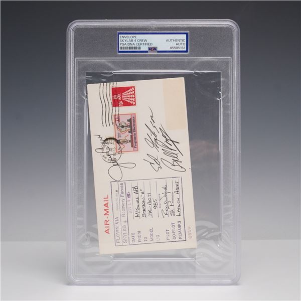 Skylab 4 Crew Signed NASA Recovery Cover - PSA Certified Auto