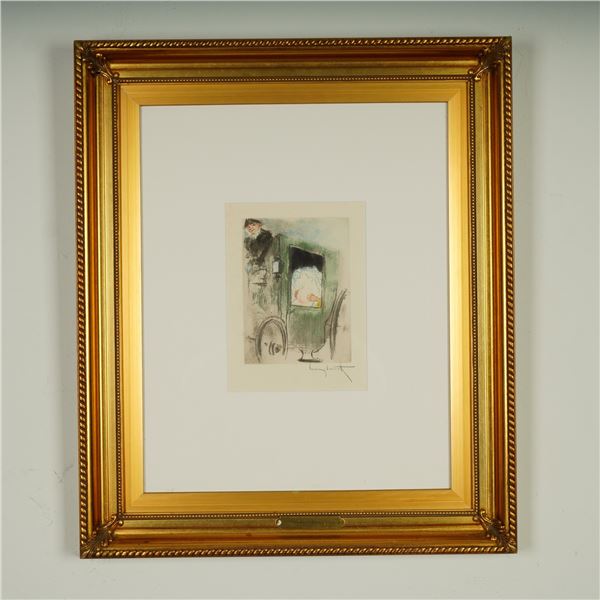 Louis Icart, Original Copperplate Etching on Paper, The Coach, Signed