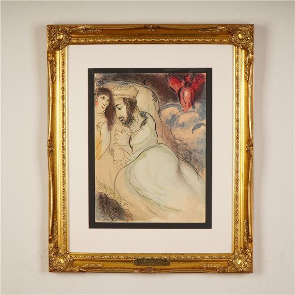 Marc Chagall (Aft.) Offset Color Lithograph on Paper, Sarah and Abimelech