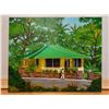 Image 1 : Original Oil Painting on Canvas, Upper Manoa Home by J. Floyd 2005, Unframed 16" x 20"