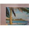 Image 2 : Original Painting on Canvas, Outrigger Canoe on Waikiki Beach by Tan, Unframed 16" x 20"