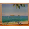 Image 1 : Original Painting on Canvas, Mokuloa Islands & Windsurfer by Woo Hyuk, Unframed 16" x 20"