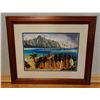 Image 1 : Giclee Print, Canoe Paddles, Signed by Artist Peggy Chun, Matted & Framed 23.5" x 19.5"