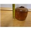 Image 10 : Wooden Calabash Bowl w/ Hand-Carved Turtle on Lid, Signed by L.K. Antonio 2005, Approx. 5" Dia, 5"H