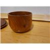 Image 7 : Wooden Calabash Bowl w/ Hand-Carved Turtle on Lid, Signed by L.K. Antonio 2005, Approx. 5" Dia, 5"H