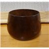 Image 1 : Wooden Kou Shaped Calabash Bowl w/ Old Resin Repair  4.5" Dia, 3"H