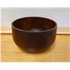 Image 1 : Heavy Hand-Turned Wooden Calabash Bowl w/ Crack & Old Resin Repair  8.5" Dia, 5"H