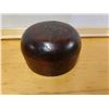 Image 8 : Heavy Hand-Turned Wooden Calabash Bowl w/ Crack & Old Resin Repair  8.5" Dia, 5"H