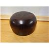 Image 9 : Heavy Hand-Turned Wooden Calabash Bowl w/ Crack & Old Resin Repair  8.5" Dia, 5"H