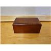 Image 2 : Antique Wooden Rectangular Box w/ Hinged Lid & Inlay Top, Interior Appears to be Lined w/ Milk Glass