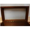 Image 5 : Antique Wooden Rectangular Box w/ Hinged Lid & Inlay Top, Interior Appears to be Lined w/ Milk Glass