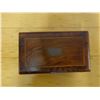 Image 7 : Antique Wooden Rectangular Box w/ Hinged Lid & Inlay Top, Interior Appears to be Lined w/ Milk Glass