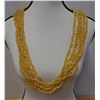 Image 1 : Six-Strand Yellow South Seas Shell Lei Necklace w/ Cowrie Shell Closure 34"L