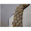 Image 3 : Large Shell Lei Necklace, Gray w/ Orange Tips 1" Dia, 24"L