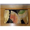 Image 2 : Vintage Obi Backed w/ Silk, Featuring Gold Thread & Brocade Fan Design 168"L