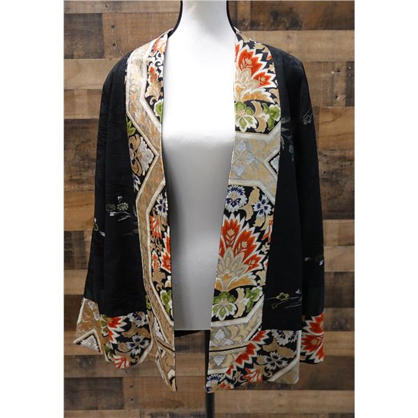 Custom-Made Lined Silk Jacket by Anne Namba Featuring Antique Kimono Fabric Size Small  (never worn)