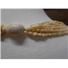 Image 8 : Niihau 10-Strand Pololei Lei Hula Length w/ Cowrie Clip, Laiki Shells & COA 54"L