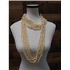 Image 9 : Niihau 10-Strand Pololei Lei Hula Length w/ Cowrie Clip, Laiki Shells & COA 54"L