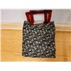 Image 8 : Custom-Made Silk Beaded Bag by Anne Namba 9" x 10" & Wooden Fan