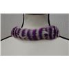 Image 1 : Vintage Purple & White Feather Lei 24"L (feathers stitched onto flannel backing)