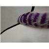 Image 2 : Vintage Purple & White Feather Lei 24"L (feathers stitched onto flannel backing)