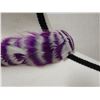 Image 3 : Vintage Purple & White Feather Lei 24"L (feathers stitched onto flannel backing)