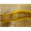 Image 8 : Vintage Yellow Feather Hat Lei   24"L (feathers stitched onto flannel backing)