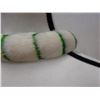 Image 3 : Vintage White & Green Striped Feather Lei 24"L (feathers stitched onto flannel backing)
