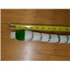 Image 8 : Vintage White & Green Striped Feather Lei 24"L (feathers stitched onto flannel backing)