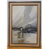 Image 1 : Lady in the Rain Artwork Signed by Hiroshi Tagami 1982, Framed 30" x 42"