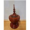 Image 2 : Vintage Burmese Hsun-ok Red Lacquer 2-Piece Temple Offering Vessel 11" Dia, 24"H
