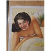 Image 2 : Art on Canvas, Hawaii Girl, Marked H099/40, Unframed 26.5" x 32", Surface Wear