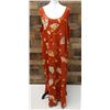 Image 1 : Long Silk Dress by Anne Namba w/ Fan Pattern Size Large (never worn)