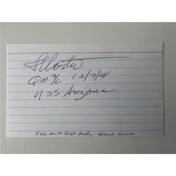 Pearl Harbor survivor Louis Conter original signature