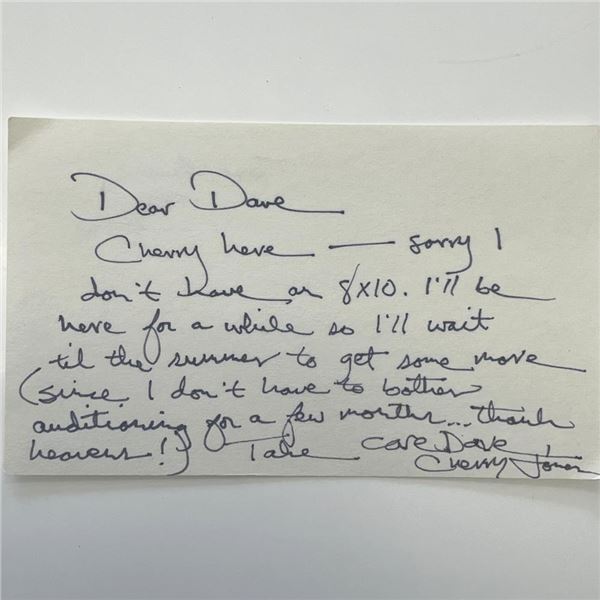 Cherry Jones signed letter