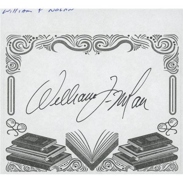 Logans Run Author William F. Nolan signed bookplate