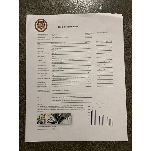 Roy Clark signed photo. GFA Authenticated