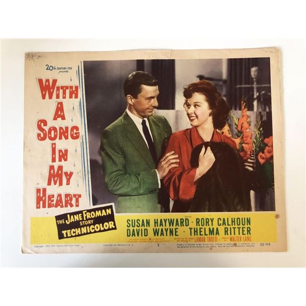 With a Song in My Heart original 1952 vintage lobby card