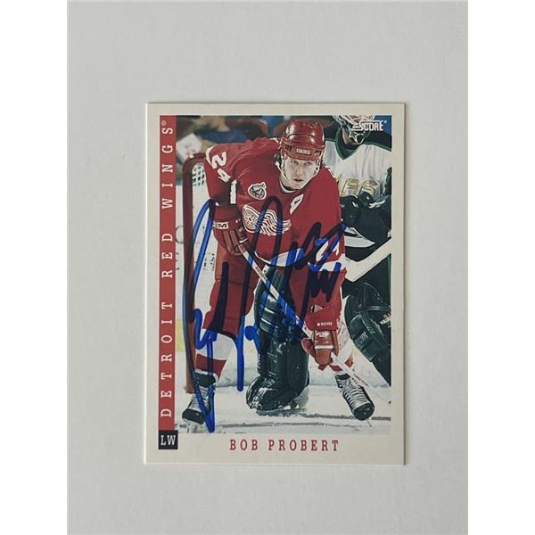 Detroit Red Wings Bob Probert 1993 Score #59 signed trading card