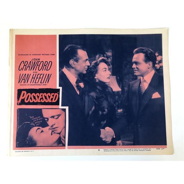 Possessed original 1956R vintage lobby card