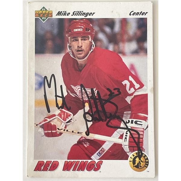 Detroit Red Wings Mike Sillinger 91-92 Upper Deck #457 signed trading card