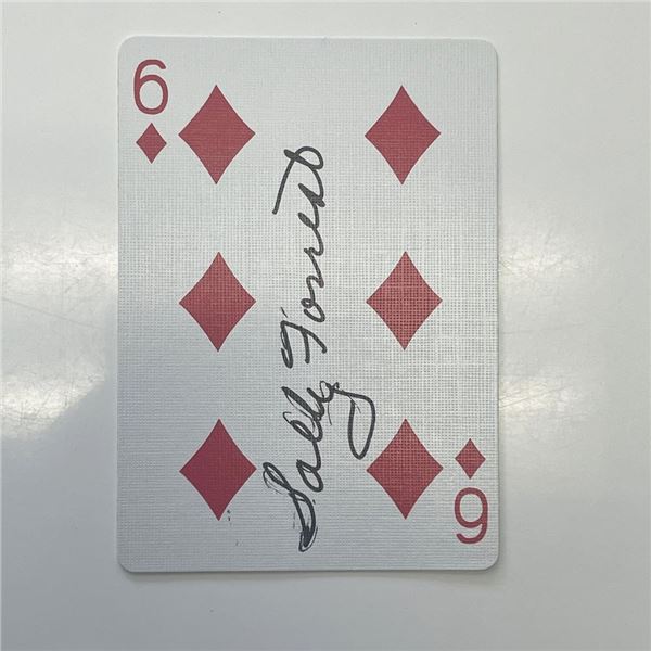 Sally Forrest signed playing card