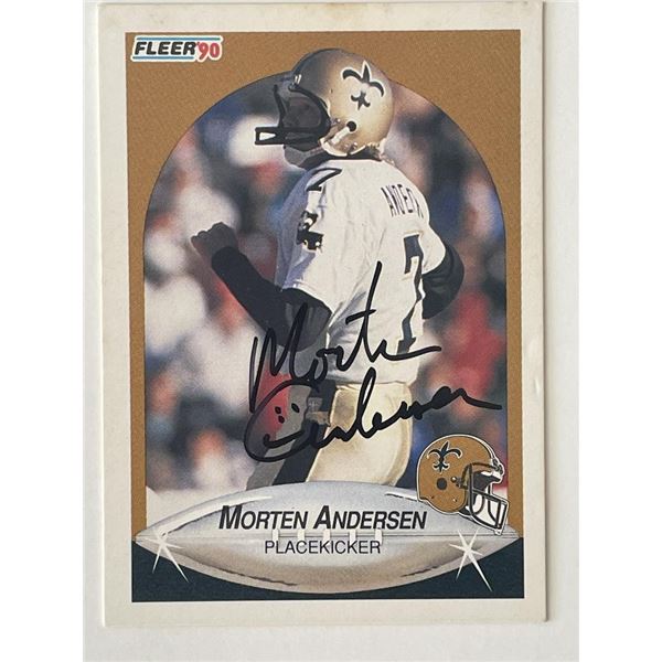 New Orleans Saints Morten Andersen 1990 Fleer #183 signed trading card