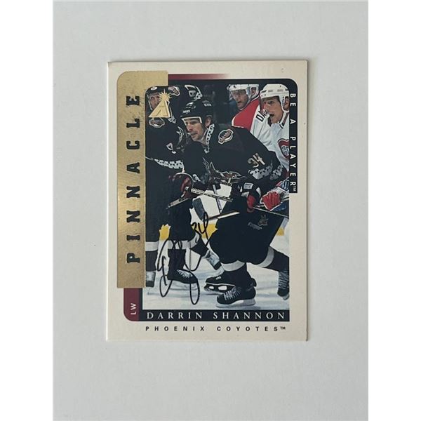 Phoenix Coyotes Darrin Shannon 1997 Pinnacle #183 signed trading card