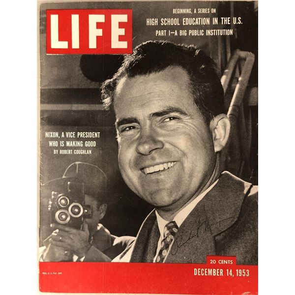 Richard Nixon signed Life Magazine. GFA Authenticated