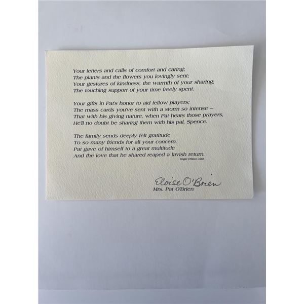 Eloise O'Brien signed typed note