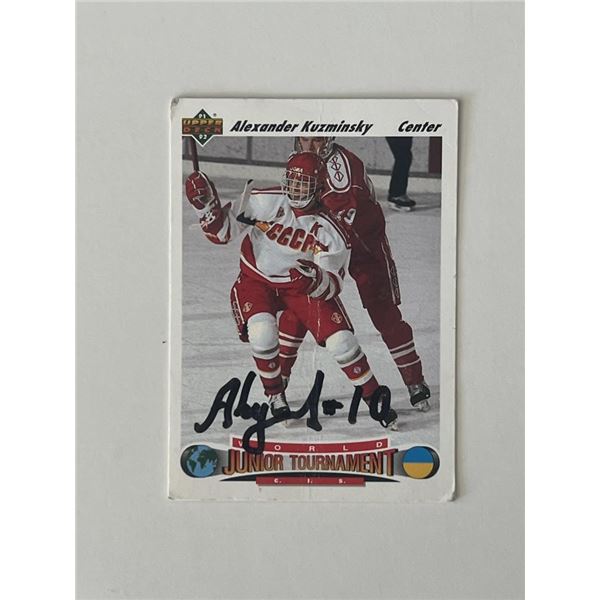 World Junior Tournament Alexander Kuzminsky1991-1992 Upper Deck #656 signed trading card