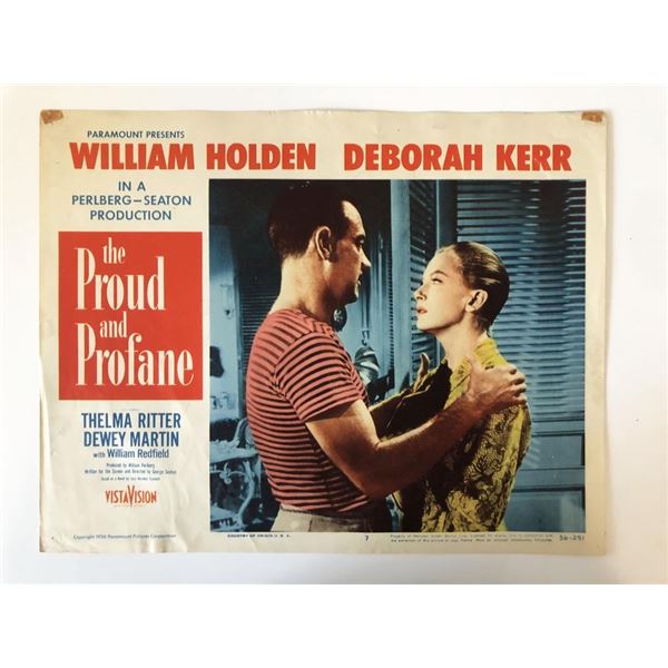 The Proud and Profane original 1956 vintage lobby card